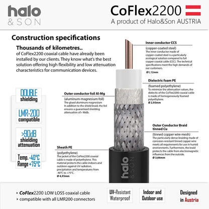 CoFlex2200 SMA-Male auf N-Male 2x 2,5m (CFD-200) - Halo&Son Austria